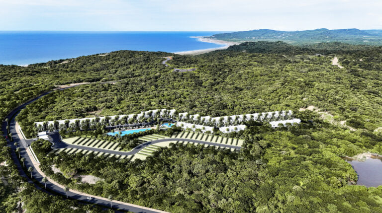 Vista aérea del condominio Canoës en Cartagena de Indias
