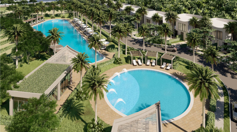 Vista aérea de la piscina de Canoës Cartagena